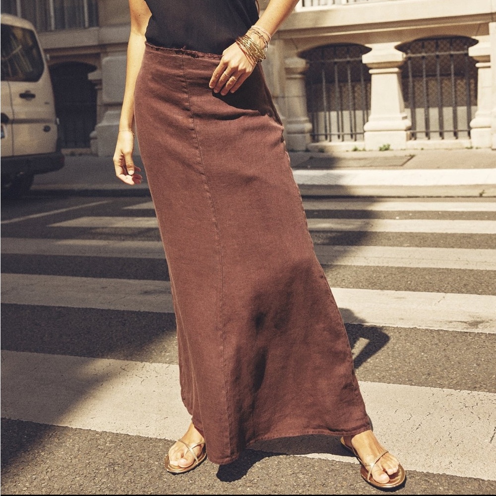 Brown linen maxi